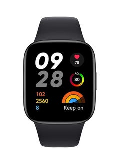 شاومي ساعة ريدمي الذكية 3 – شاشة AMOLED بحجم 1.75 بوصة، مقاومة للماء 5ATM، بطارية تدوم 12 يومًا، GPS، 120 وضع تمرين، مستشعر معدل ضربات القلب وتتبع اللياقة – لون أسود (الموديل BHR6851GL) أسود  - Image 1