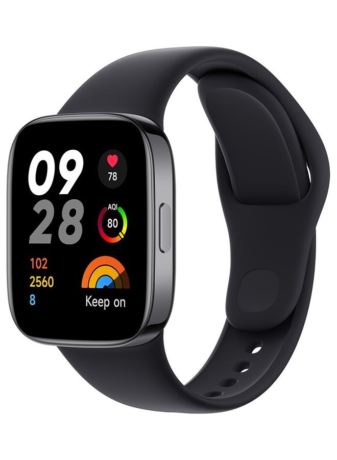 شاومي ساعة ريدمي الذكية 3 – شاشة AMOLED بحجم 1.75 بوصة، مقاومة للماء 5ATM، بطارية تدوم 12 يومًا، GPS، 120 وضع تمرين، مستشعر معدل ضربات القلب وتتبع اللياقة – لون أسود (الموديل BHR6851GL) أسود  - Image 2