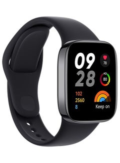 شاومي ساعة ريدمي الذكية 3 – شاشة AMOLED بحجم 1.75 بوصة، مقاومة للماء 5ATM، بطارية تدوم 12 يومًا، GPS، 120 وضع تمرين، مستشعر معدل ضربات القلب وتتبع اللياقة – لون أسود (الموديل BHR6851GL) أسود  - Image 3