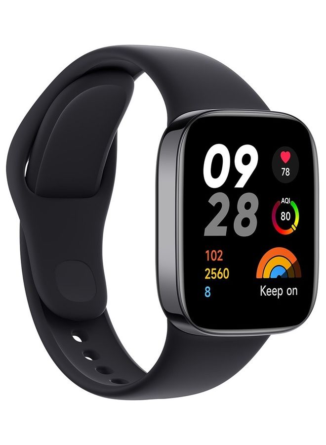 شاومي ساعة ريدمي الذكية 3 – شاشة AMOLED بحجم 1.75 بوصة، مقاومة للماء 5ATM، بطارية تدوم 12 يومًا، GPS، 120 وضع تمرين، مستشعر معدل ضربات القلب وتتبع اللياقة – لون أسود (الموديل BHR6851GL) أسود  - Image 3