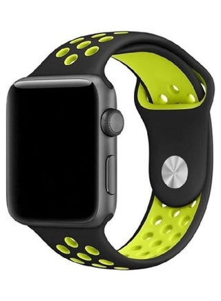 Silicone Nike Design Sport Band For Apple Watch 42 44 45Mm Black/Green - v1680609765/N53398781A_1