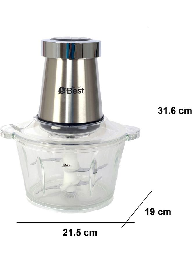 Techno Best Chopper 2 L 500 W BGC-001 Stainless Steel  - Image 3