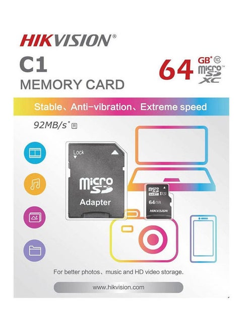 64GB microSDXC Card /Class 10 with Adapter 64 GB