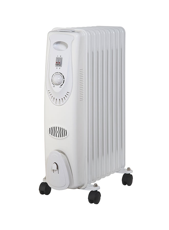 NIKAI Oil Filled Radiator Heater 9 Fins, Adjustable Thermostat, Over Heating Protection 2000 W NOH835A White - Image 1