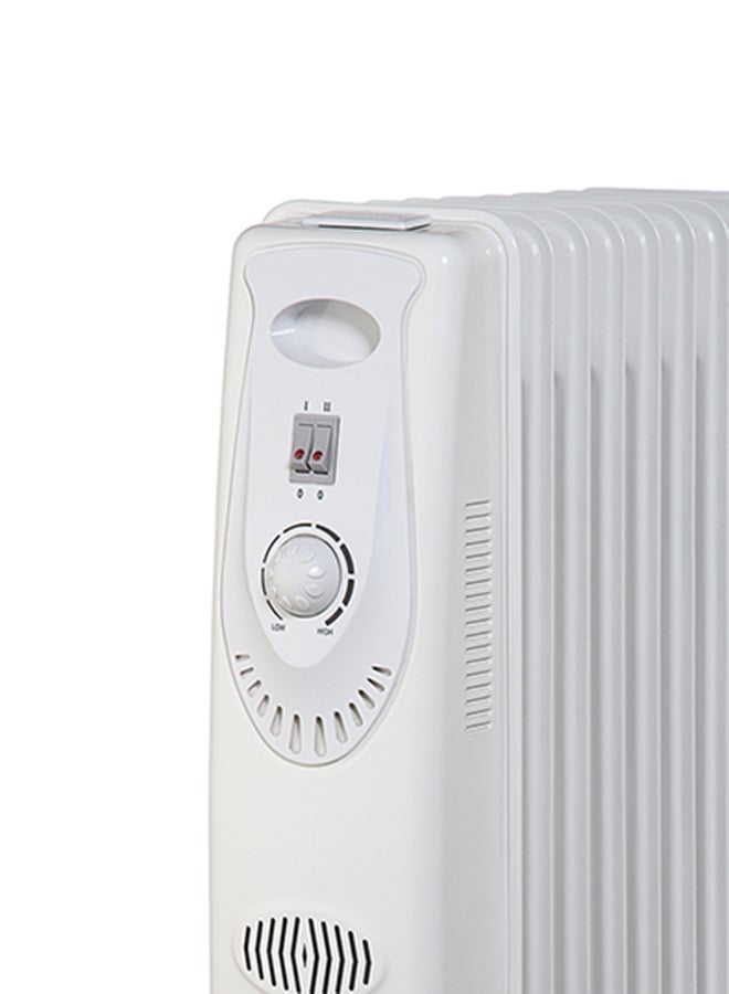 NIKAI Oil Filled Radiator Heater 9 Fins, Adjustable Thermostat, Over Heating Protection 2000 W NOH835A White - Image 3