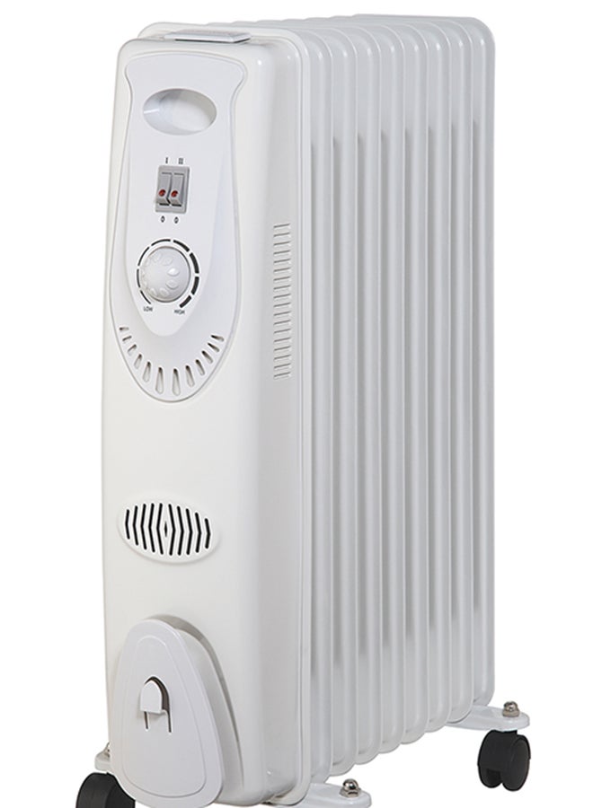 NIKAI Oil Filled Radiator Heater 9 Fins, Adjustable Thermostat, Over Heating Protection 2000 W NOH835A White - Image 4