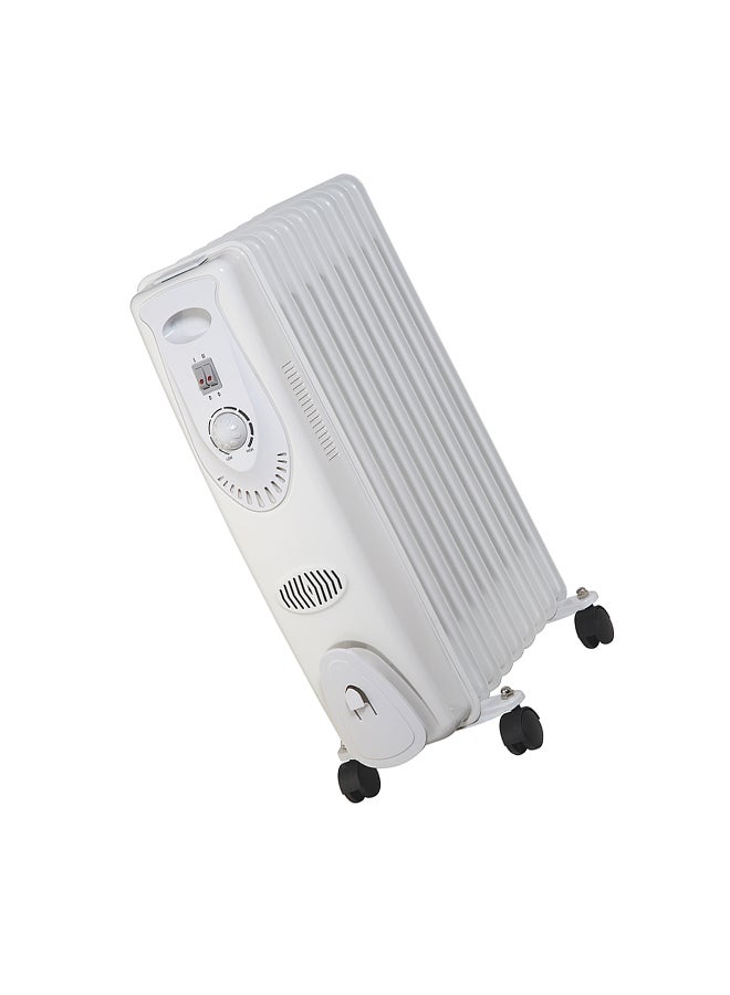 NIKAI Oil Filled Radiator Heater 9 Fins, Adjustable Thermostat, Over Heating Protection 2000 W NOH835A White - Image 5