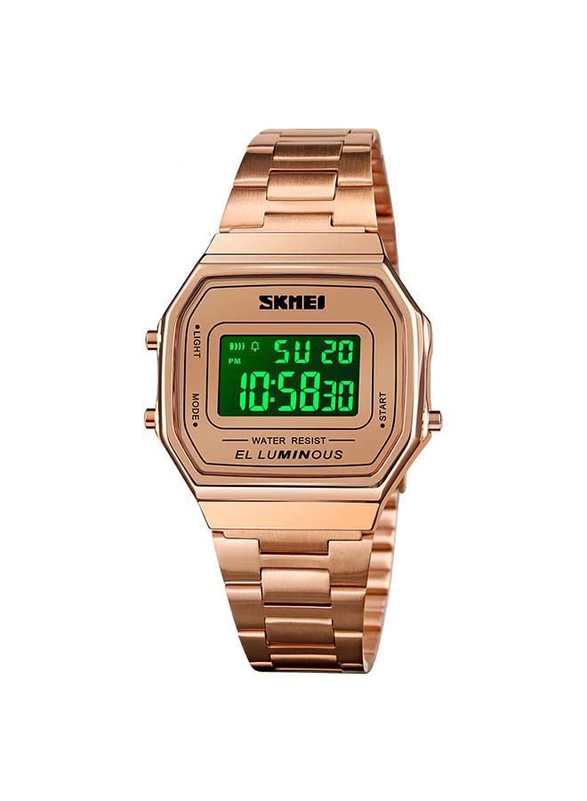 SKMEI Men's 1647 New Square Steel LED Waterprwoof Stylish Wrist Watch - Image 1