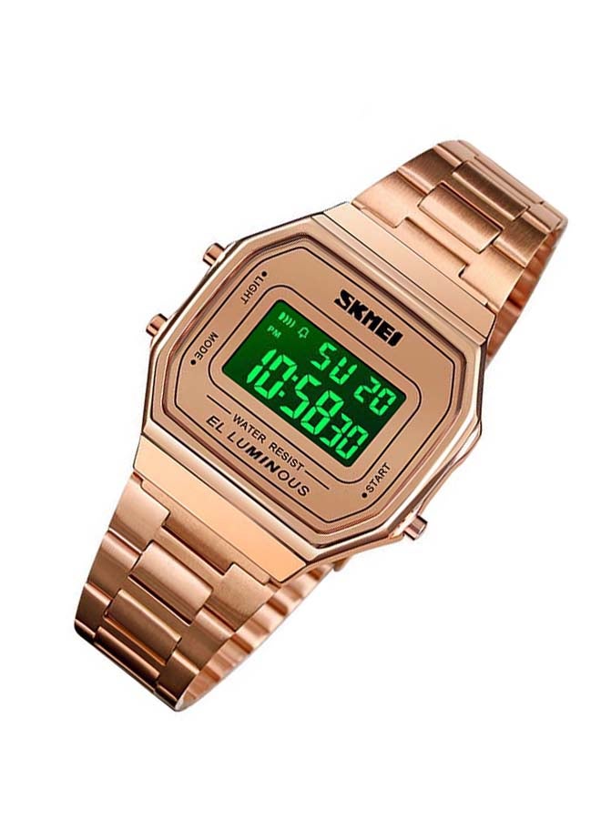 SKMEI Men's 1647 New Square Steel LED Waterprwoof Stylish Wrist Watch - Image 3