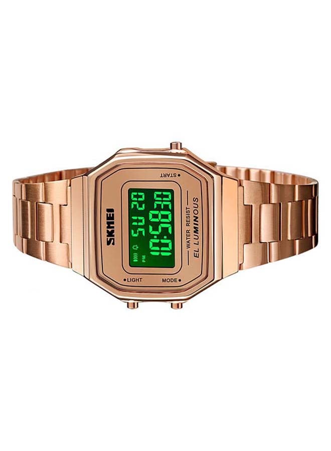 SKMEI Men's 1647 New Square Steel LED Waterprwoof Stylish Wrist Watch - Image 5