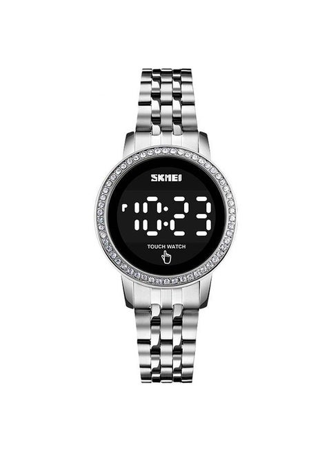 Women's 1669 Diamond Display Touch Screen Stainless Steel Digital Watch