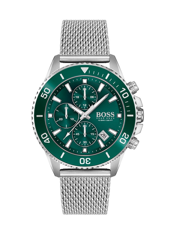 HUGO BOSS Men's Admiral Stainless Steel Green Dial Watch - 1513905  - Image 1
