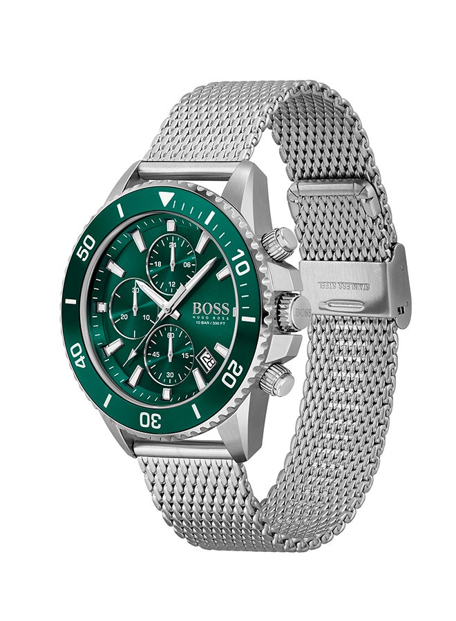 HUGO BOSS Men's Admiral Stainless Steel Green Dial Watch - 1513905  - Image 3
