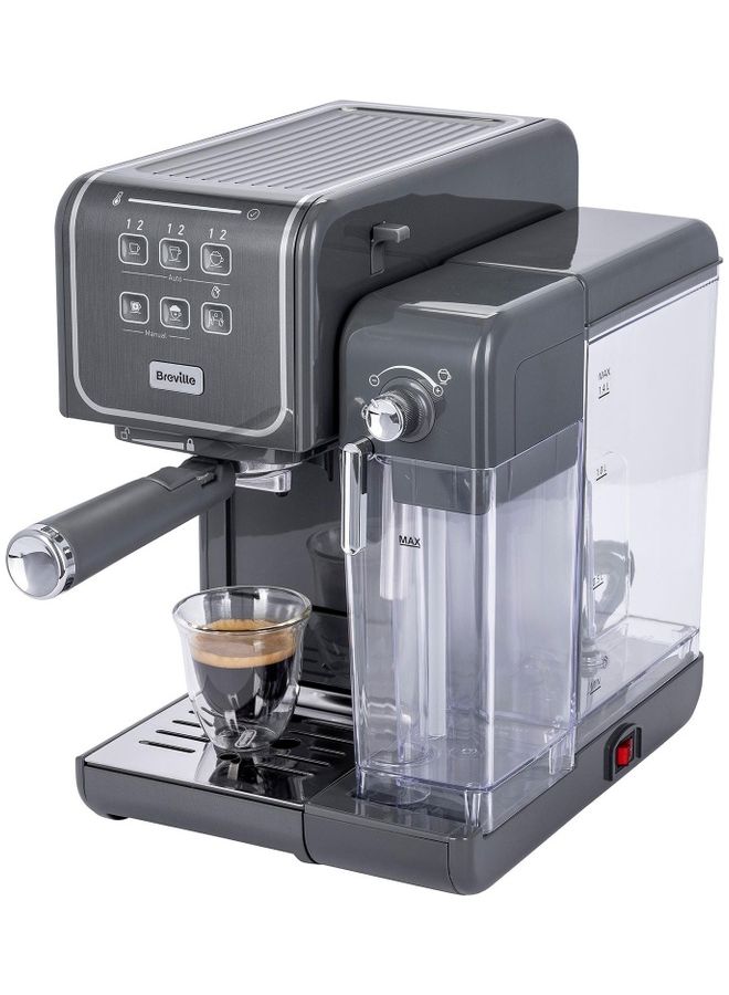 Breville One Touch CoffeeHouse Coffee Machine 19 Bar Italian Pump Automatic Milk Frother ESE Pod Compatible 1.4 L 1470.0 W VCF146 Grey - Image 1