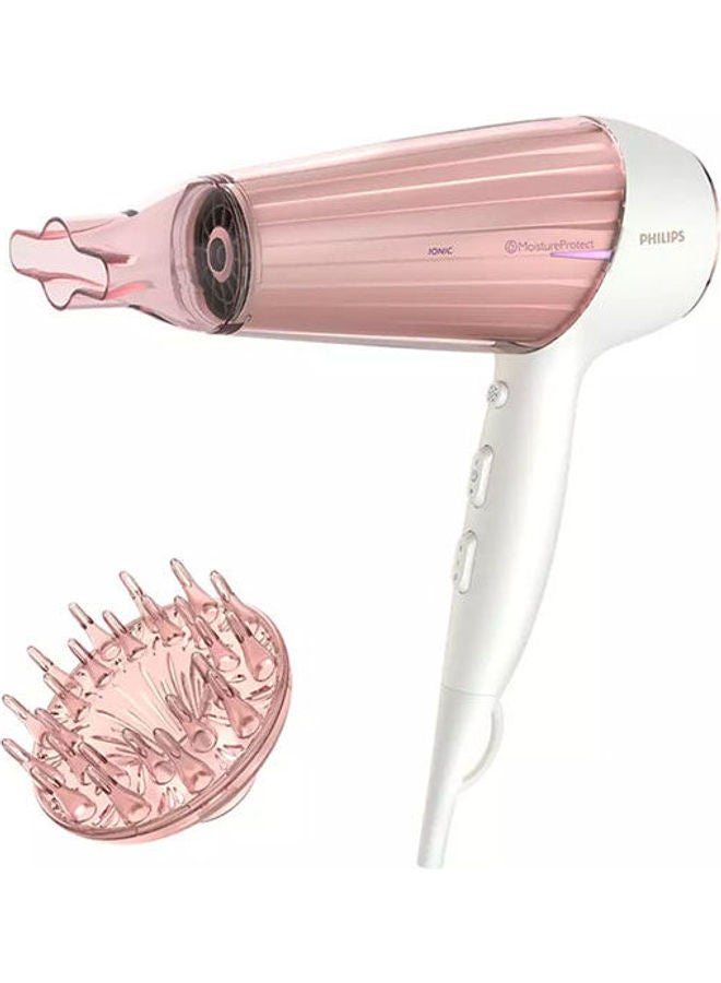 Philips Dry Care Prestige Moisture Protect Hair Dryer HP8281 2300 Watt White-Pink - Image 1