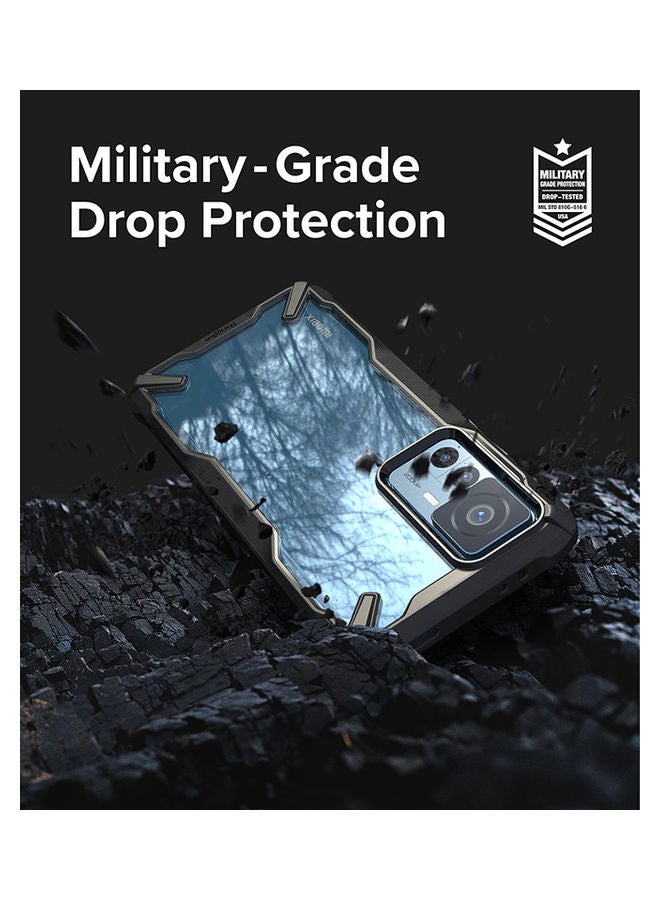Ringke - Fusion-X Compatible With Xiaomi 12T/12T Pro Case Double Layer PC And Shockproof TPU Cover Camo Black - Image 1