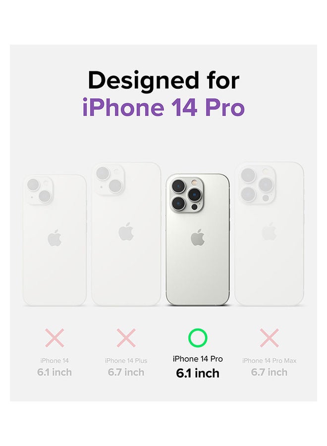 Fusion Bumper Case Compatible With iPhone 14 Pro Square Shaped Advanced Edge Bumper Shockproof Drop Protection Phone Cover Clear Purple