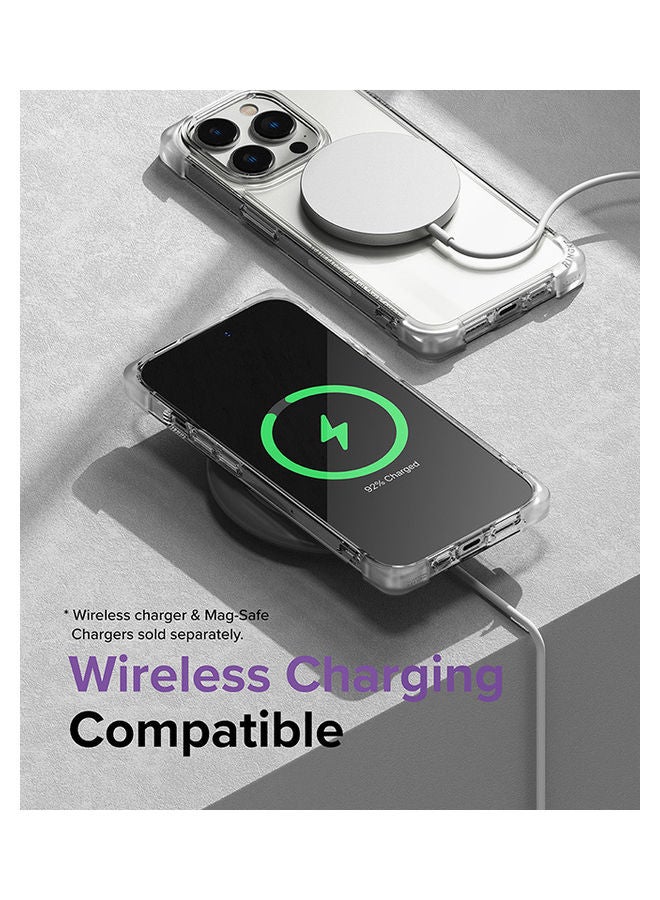 Fusion Bumper Case Compatible With iPhone 14 Pro Square Shaped Advanced Edge Bumper Shockproof Drop Protection Phone Cover Clear Purple