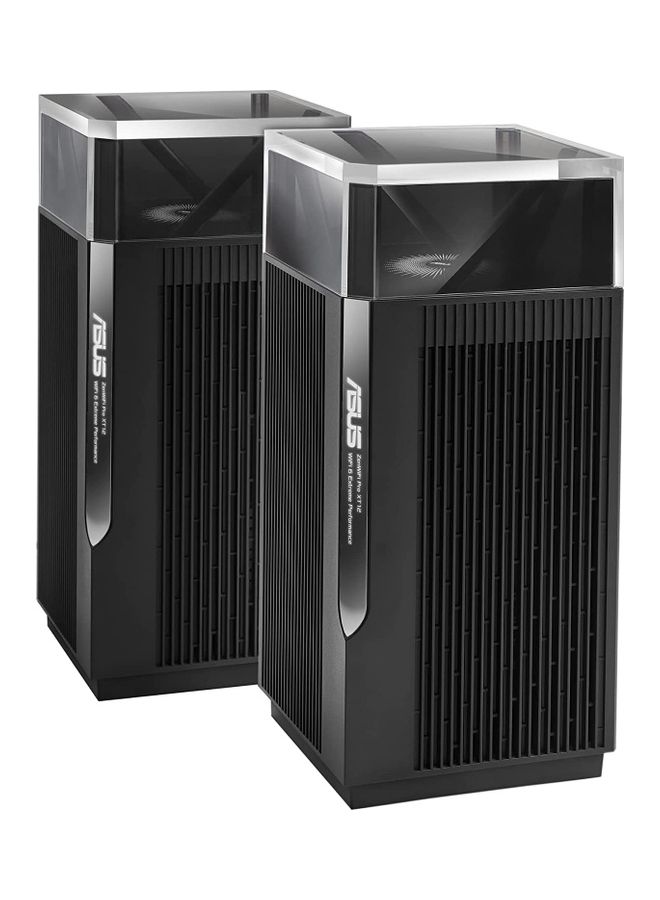 ASUS - ZenWiFi Pro AXE11000 Tri-Band WiFi 6E Mesh System (ET12 2PK) – Whole Home Coverage up to 6,000 sq. ft. and 6+ Rooms, Dual 2.5G Ports, 6GHz Band, AiMesh, Internet Black - Image 1