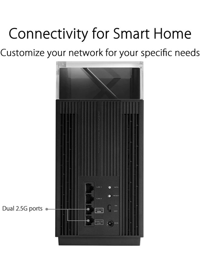 ASUS - ZenWiFi Pro AXE11000 Tri-Band WiFi 6E Mesh System (ET12 2PK) – Whole Home Coverage up to 6,000 sq. ft. and 6+ Rooms, Dual 2.5G Ports, 6GHz Band, AiMesh, Internet Black - Image 1