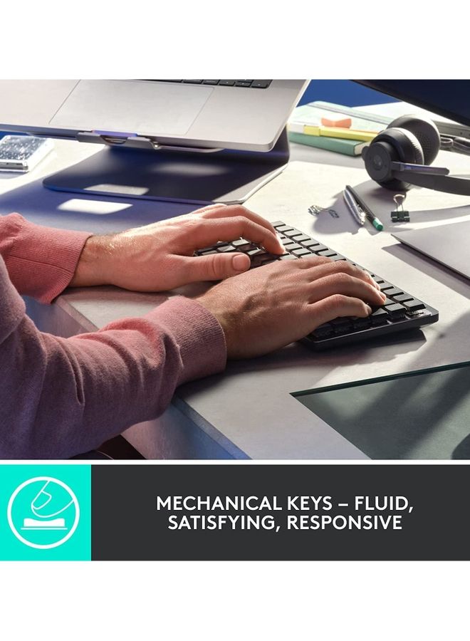 Logitech - Mx Mechanical Mini Wireless Illuminated Keyboard Backlit Bluetooth Usb-C Macos Windows Linux Ios Android Metal Clicky Switches Graphite - Image 1