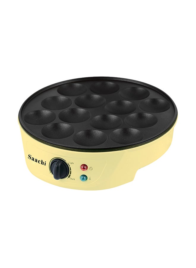 Saachi - 14 Pits Mini Pancake Maker 750.0 W NL-PM-1567-YW Yellow - Image 1