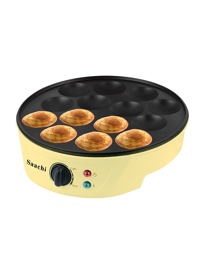 Saachi - 14 Pits Mini Pancake Maker 750.0 W NL-PM-1567-YW Yellow - Image 1