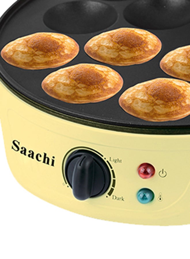 Saachi - 14 Pits Mini Pancake Maker 750.0 W NL-PM-1567-YW Yellow - Image 1