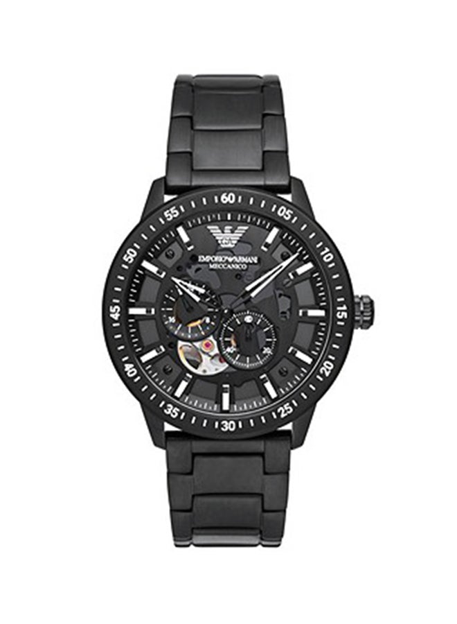 امبوريو ارماني ساعة يد أوتوماتيك بسوار من الاستانلس ستيل بلون أسود طراز AR60054 للرجال - Image 1