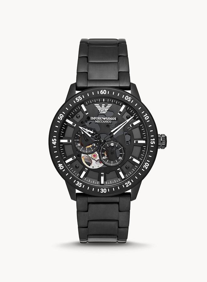 امبوريو ارماني ساعة يد أوتوماتيك بسوار من الاستانلس ستيل بلون أسود طراز AR60054 للرجال - Image 2