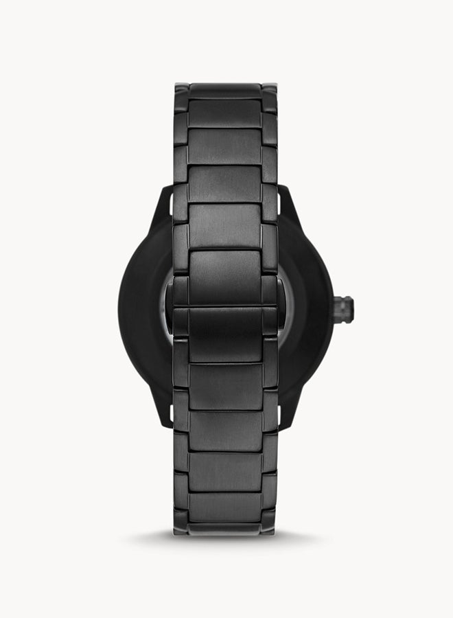 امبوريو ارماني ساعة يد أوتوماتيك بسوار من الاستانلس ستيل بلون أسود طراز AR60054 للرجال - Image 3