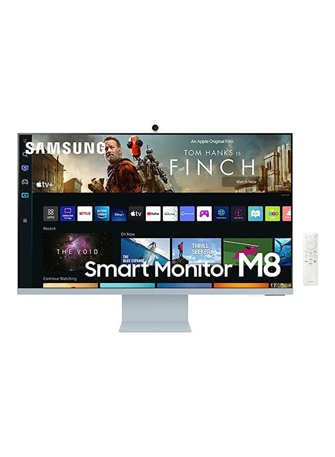 Samsung - 32 inch M8 4K UHD Flat Monitor, With Smart TV Experience and Camera, Max 60Hz Refresh Rate, 4ms Gtg Response Time, 16:9 Aspect Ratio, HDR10, IoT Hub, USB-C, Micro HDMI, LS32BM80BUMXU Daylight Blue - Image 1
