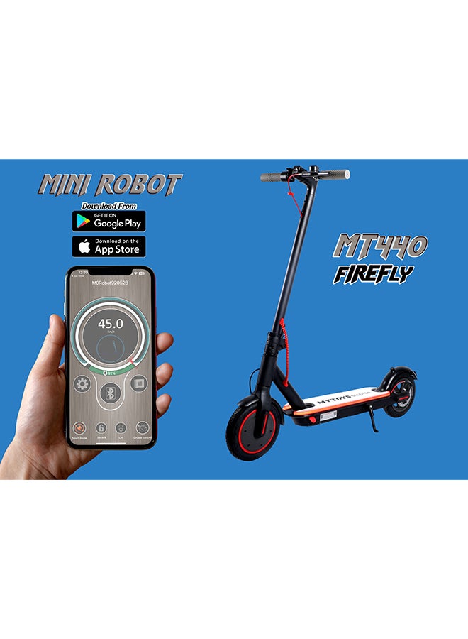 MYTOYS - MT440 High Speed Foldable Electric 3 Speed Modes Scooter With Colorful LED Lights App Control, Lighting Standing Pad, Quick Easy Folding 45km/h Speed 25km Range 350W Motor 7800mah High Capacity Battery 109x14x52cm - Image 1