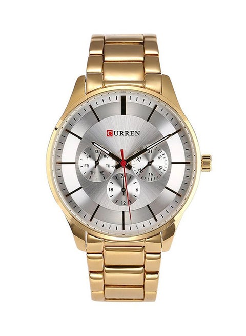 Men's Water Resistant Analog Wrist Watch 8282 - 41 mm -Gold