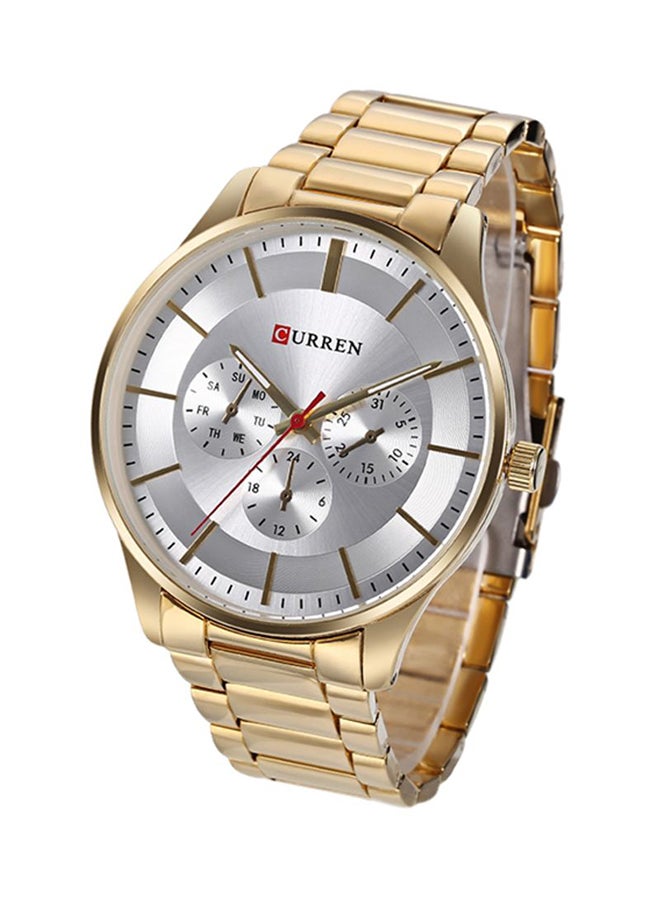 Men's Water Resistant Analog Wrist Watch 8282 - 41 mm -Gold