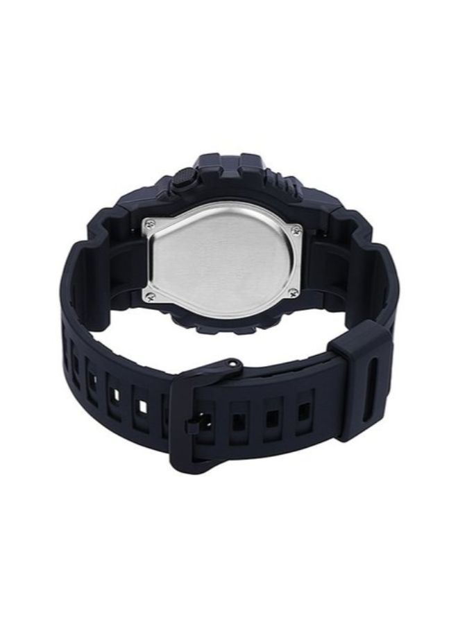 كاسيو ساعة يد رقمية وبعقارب وسوار من الراتينج طراز HDC-700-9AVDF - 53 مم - أسود للرجال - Image 2