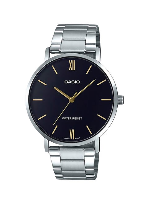 Men's Water Resistant Analog Watch MTP-VT01D-1BUDF - 40 mm - Silver