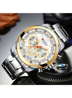 CURREN Men's Water Resistant Chronograph Watch 8361 - 48 mm - Silver  - Image 3