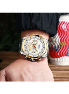 CURREN Men's Water Resistant Chronograph Watch 8361 - 48 mm - Silver  - Image 5