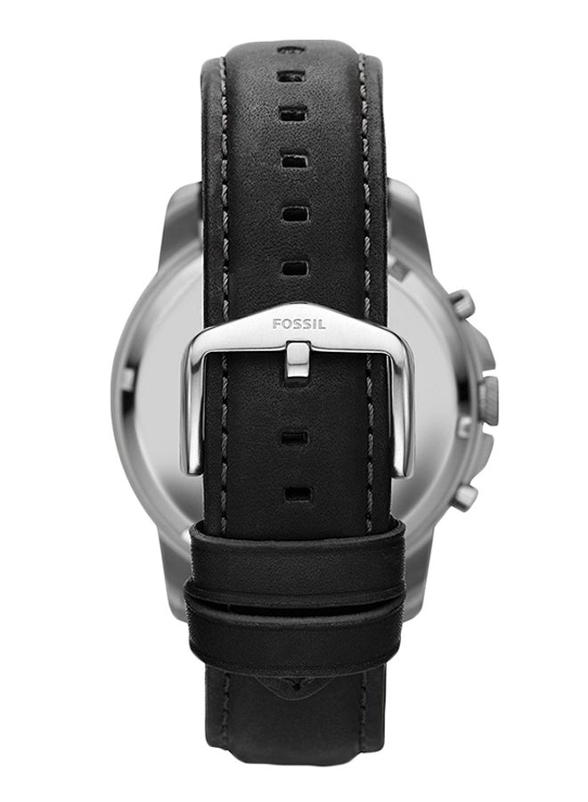 FOSSIL Men's Grant Water Resistance Leather Chronograph Watch FS4812IE - 44 mm - Black  - Image 2