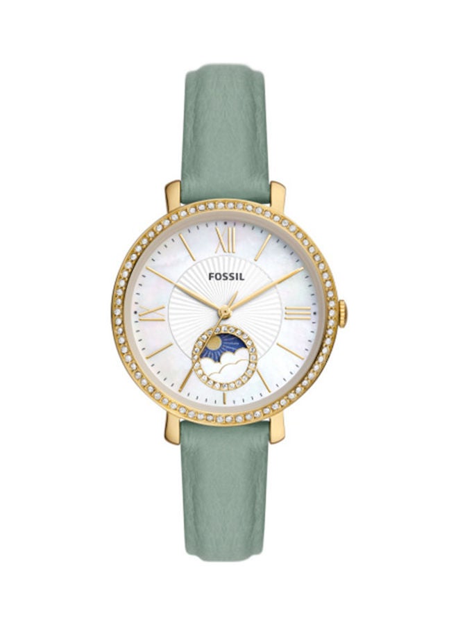 FOSSIL Women's Analog Round Shape Leather Wrist Watch ES5168 36 mm 