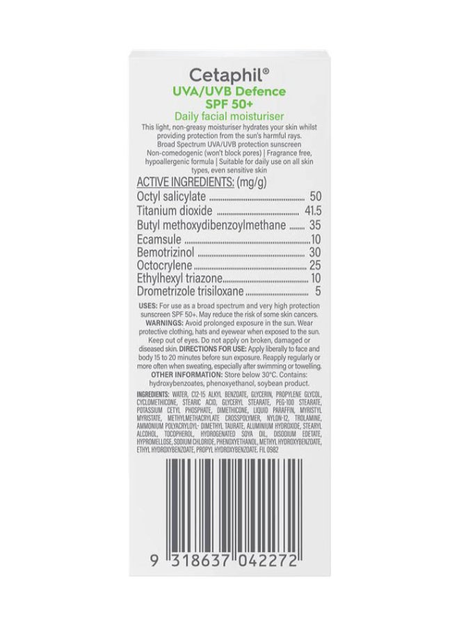 Cetaphil - UVA/UVB Defense SPF50+ Sunscreen 50ml - Image 1