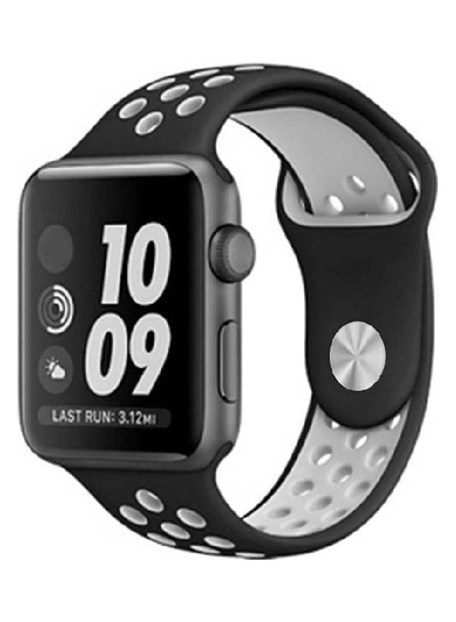 MARGOUN - Silicone Nike Design Sport Band For Apple Watch 42 44 45Mm Black/Grey - Image 1
