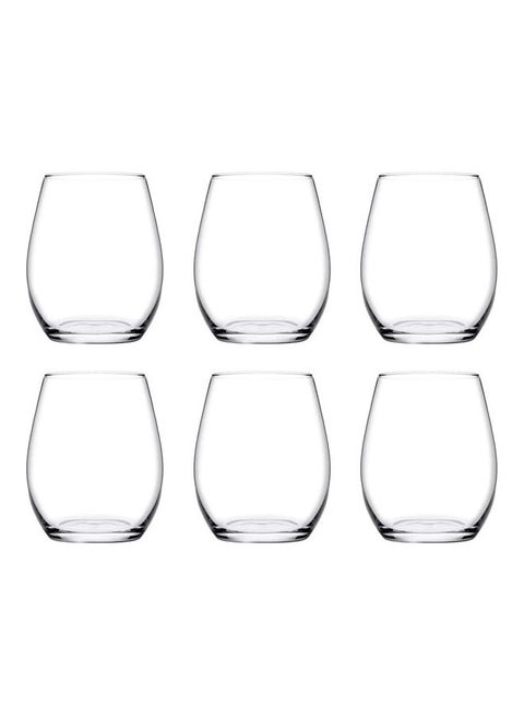 Pasabahce Large Juice and Water Cups Set of 6 Cups Amber 440 ml clear