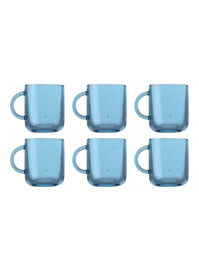 Pasabahce Pasabache Colored Tea Mug Set Of 6 Mug- 245 Ml -Suitable For Hot And Cold Drinks-Turkey Origin Turquoise - Image 1