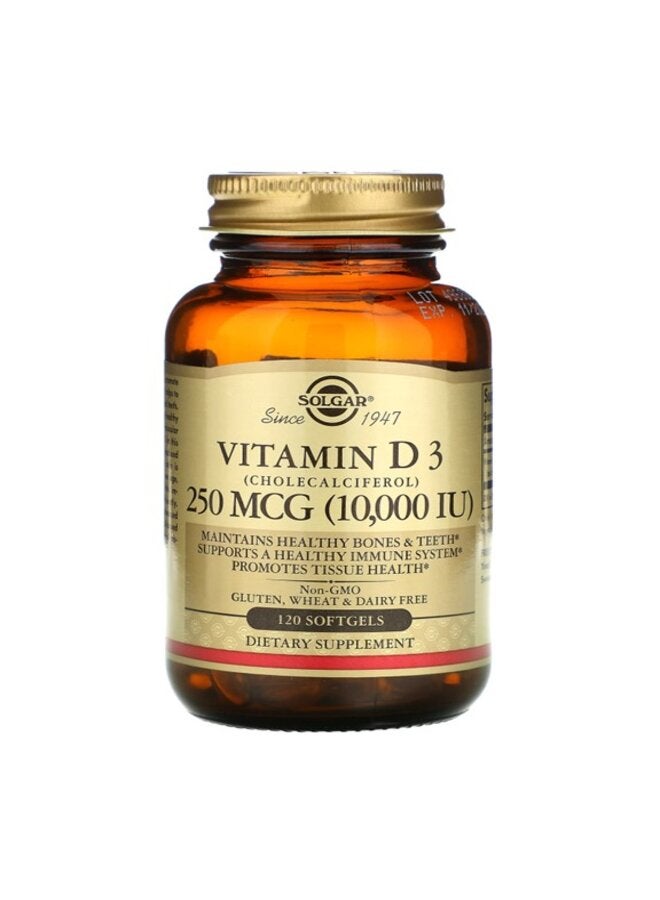 Solgar - Vitamin D3 Cholecalciferol - 120 Softgels - Image 1