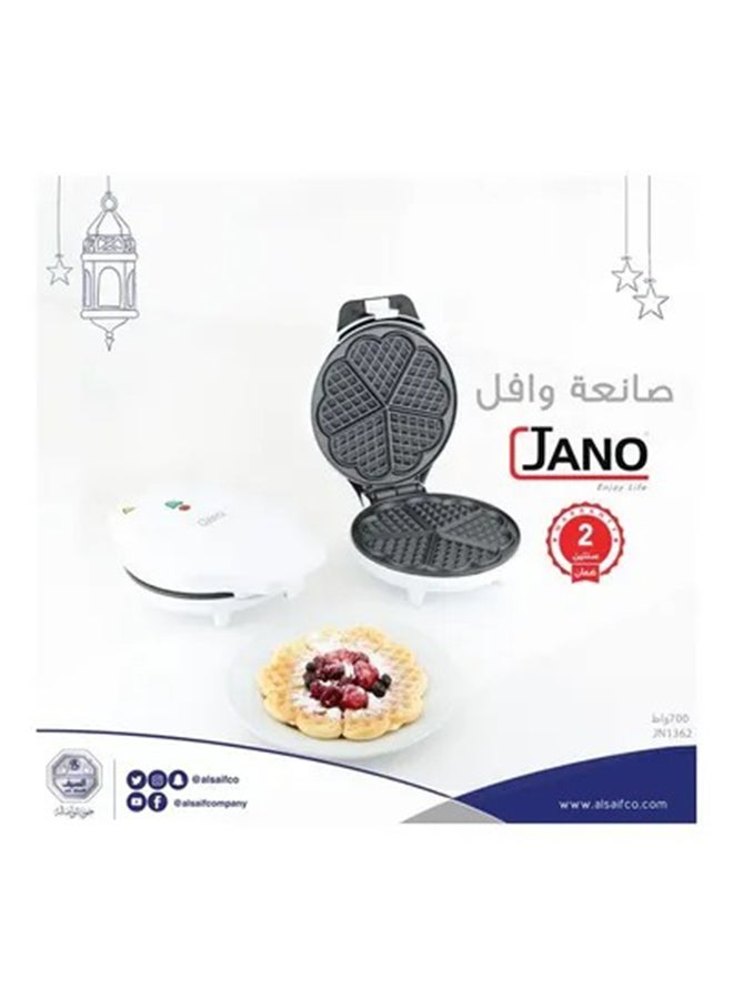 جانو ماكينة صنع الوافل الكهربائية 700.0 W JN1362 أبيض - Image 4