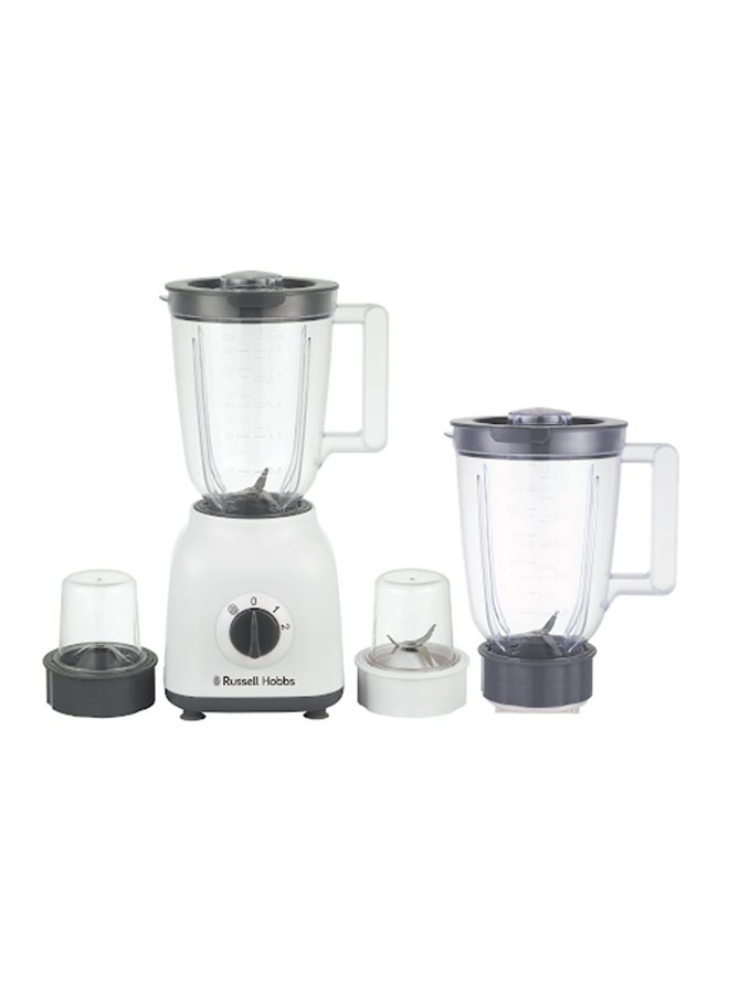 Russell Hobbs Countertop Electric Blender With 2 Mills And 2 Jugs 1.5 L 400 W BWM103 White - Image 1