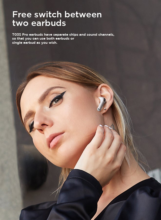 JOYROOM - JR-T03S Pro TWS In-Ear Earphones Wireless Earbuds With Replacement Eartips Standard Version White - Image 1