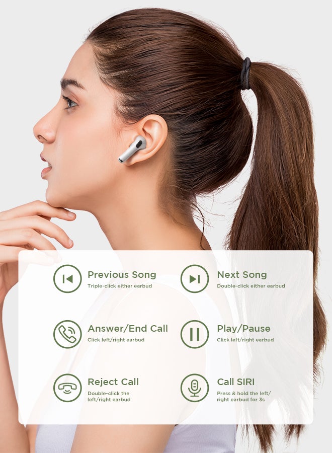 JOYROOM - JR-T03S Pro TWS In-Ear Earphones Wireless Earbuds With Replacement Eartips Standard Version White - Image 1